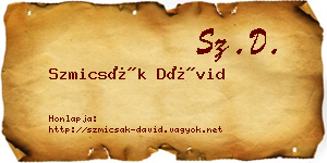 Szmicsák Dávid névjegykártya