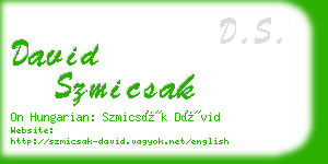 david szmicsak business card